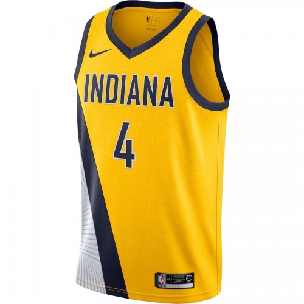 Men's Indiana Pacers Victor Oladipo #4 Gold Finished Swingman Jersey - Statement Edition-Pro Kit Vault | Brand New 26/27 Sports Jerseys